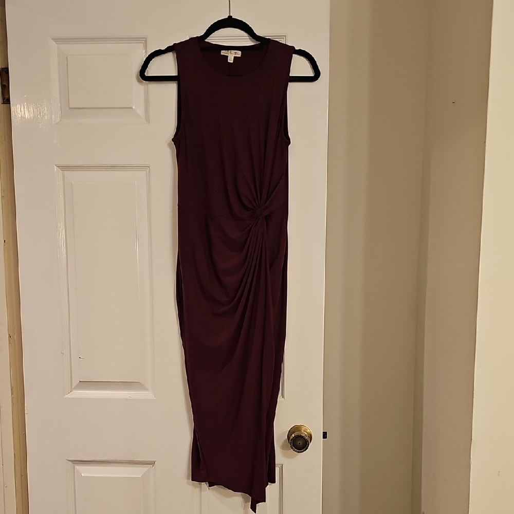 Nine Britton Asymmetrical Burgundy Dress